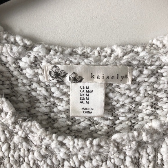 *SOLD* Kaisely Grey White Ovesized Chunky Knit Sweater - Picture 3 of 6